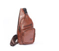 Men's Crossbody Messenger Bag in Brown Black Coffee PU Leather | 9.7-Inch for Business & Travel | Cross Bag, Shoulder Bag, Backside Bag, Shoulder Strap Bag, Rider Bag. 