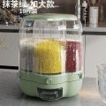 Rice Dispenser Large Food Storage Container 360° Rotating Rice Barrels Sealed Cereal Box Grain Tank Kitchen Storage Container.