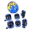 7Pcs/set Kids Cycling Protective Gear Bike Helmet Knee Wrist Elbow Guard Roller.