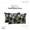 1pair Printed Head Pillow Cover_Cotton, Unique Design, Variant Prints_18"x28" Inches. 