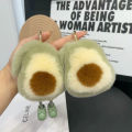 Cute imitation otter rabbit fur avocado car keychain pendant ins net red plush doll schoolbag bag ornament gift. 