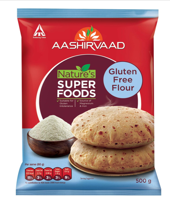 Nature’s Superfoods Gluten Free Flour, 500g Pack, 100% Pure & Natural and Wheat Free | High Fibre Atta
