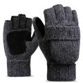 Knit Gloves Comfortable Warm Winter Flip Top Gloves Woolen Men Fingerless Gloves for Outdoor Activities Cold Weather Skiing. 