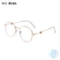 OQ BOGA 3 Styles Unisex Fashion Panda Decoration Anti Blue Light Proof Radiation Metal Oval Frame Computer Glasses Women Men Eye Protection Full Rim Eyewear.
