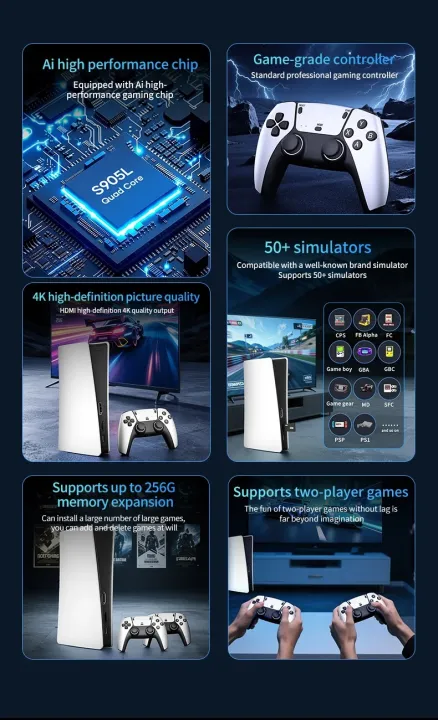 FLH%20RS5%20TV%20Game%20Console%20Dual%20Stick%20Wireless%20Controller%20Game%2020000+64GB%20Double%20Joystick%204K%20Retro%20Suitable%20for%20PC,%20Android,%20TV%20GAME%20-%20Image%205