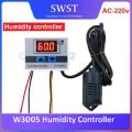 Digital LED Humidity Controller Hygrometer Humidity Control Switch Hygrostat SHT20 Humidity Sensor XH-W3005 220V. 