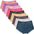Womens Cotton Lace Net Material Low Rise Floral Design Panty Multi Color.