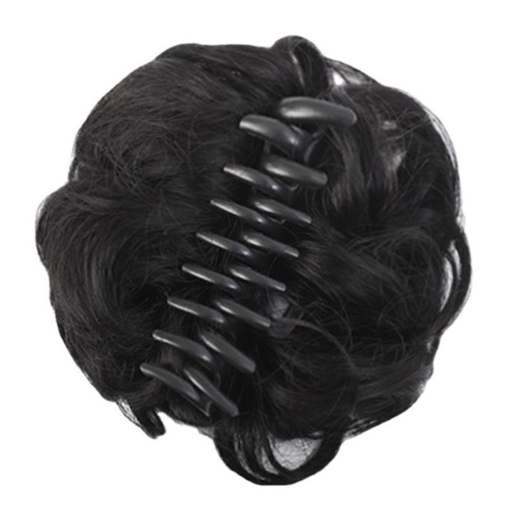 【Exclusive Offer】 Fluffy Hair Messy Curly Hair Bun Wavy Hair Piece Updo Synthetic Chignon Natural Hair Extensions Claw Clip Bun Women