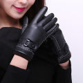 2022 New Style men winter removable anti-slip thick touchable faux leather gloves.