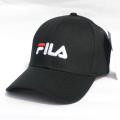 Fila Logo Embroidery Black Curved Cap - Cap. 