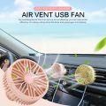 Mini Electric Car Air Conditioning Fan Rotatable Car Vehicle Air Vent USB LED Light Cooling Fan Cooler.