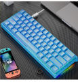 61-key blue switch true mechanical mini keyboard wired TYPE-C split hot-swappable mixed-light gaming keyboard.