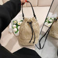 Eco-Friendly Bamboo Handle Straw Bag Chic Natural Lightweight Handmade Bamboo Woven Handbag Sustainable Handcrafted Handmade Straw Woven Beach Bag for Beach Vacations Summer Outings Casual Gatherings. 