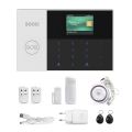 3G/GPRS + WiFi Intelligent Alarm System with Touch Keypad & LCD Screen & RFID function. 