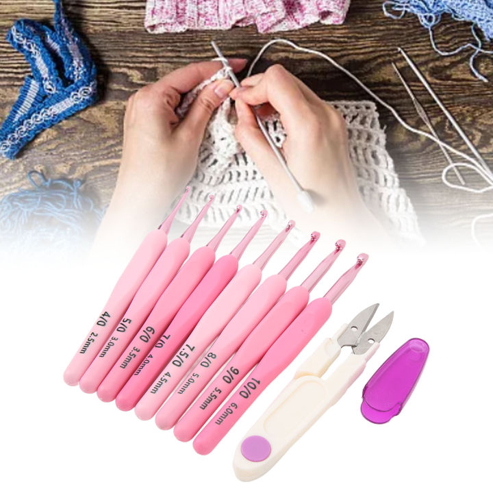 8Pcs%20Crochet%20Hook%20Set%202.5%20to%206mm%20Ergonomic%20Handle%20Smoothing%20Strong%20Steel%20Plastic%20Crochet%20Needle%20Set%20for%20Knitting%20Sewing%20-%20Image%203