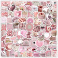 50/100PCS Simple Cute Pink Sweety Girl Style Graffiti Stickers for Bicycle Hand Account Pencil Case Decals.