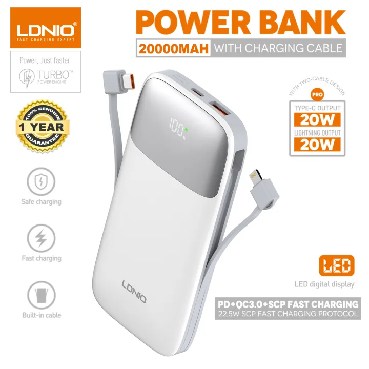 LDNIO%20Power%20Bank%2020000mAh,%20Fast%20Charging%20Type-C%20&%20Lightning%20Cable%20Powerbank,%20LED%20Display%20Battery%20Level,%20With%20Extra%20USB%20Port%20-%20Image%202