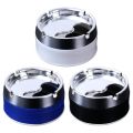 Stainless Steel Ashtray Round Windproof Ashtrays with Rotating Lid for Home Garden Outdoor Indoor ing Accessory.