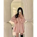 South Korea chic Spring Concise Basic Style Lapel oversize All-Matching Casual Solid Color Long Sleeve Shirt Top Women.