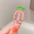Candy Color Hairpin Cute Hollowed Children's Hair Accessories Lightweight Carrot Design BB Clip for Wear Kids Styling Girls'.