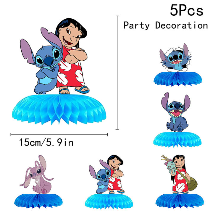 Disney Lilo Stitch Honeycomb Centerpieces Birthday Party Table Decorations Supplie 3D Double Side Honeycomb Table Toppers Gift