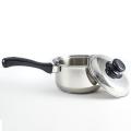 Stainless Steel Sauce Pan with SS Lid and Bakelite Handle - 16cm- Silver. 