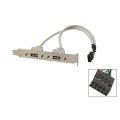 Dual Motherboard 9Pin Header to 2Port USB 2.0 Female Cable PCI Bracket. 