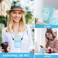 USB Foldable Hanging Neck Electric Fan Mini Cold Air Rechargeable Outdoor Handheld Multifunction Fans. 