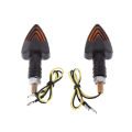 2pcs 12v Mini Motorcycle Motorbike Turn Signal Indicators Arrow Carbon Amber Light. 