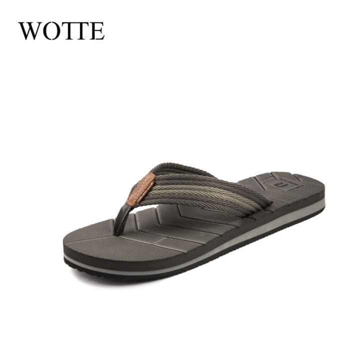 WOTTE Summer Slippers Men Drainage Non-Slip Flip Flops Men Beach Slides Shoes Outdoor Comfort chanclas hombre Big Size 40-50