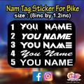 bike name sticker (Art Graphics). 