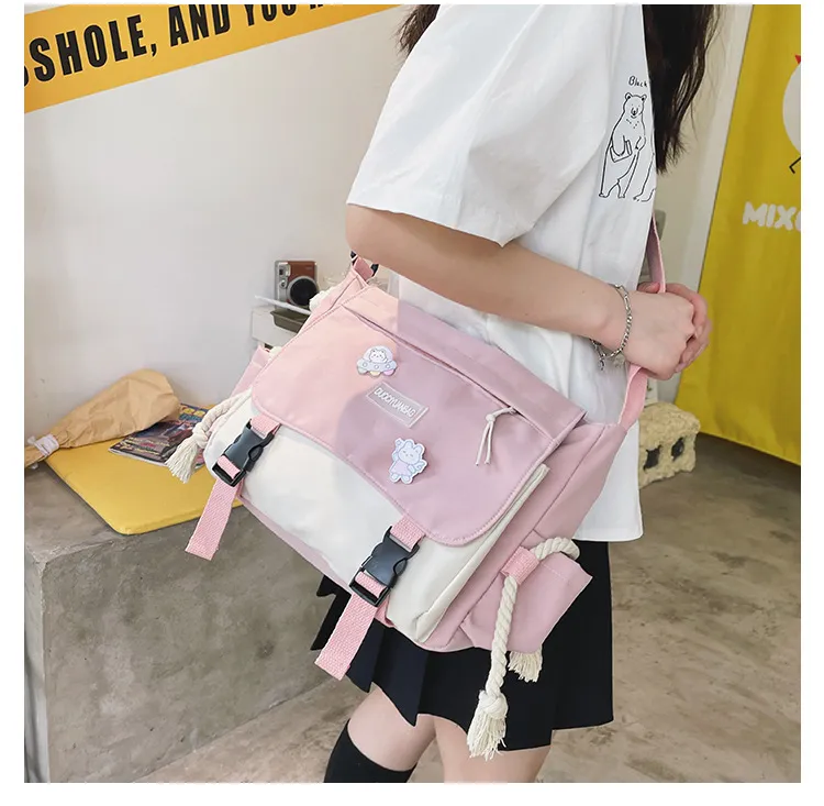 Korean Fashion Casual Big Bag Student School Bags for Teenage Girls Messenger Bag Shoulder Bag Crossbody Bags Women Daraz .bd