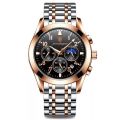 POEDAGAR Men Watch Top Luxury Sport Chronograph Quartz Watches Stainless Steel Waterproof Luminous Date Week Business Wristwatch.