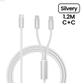 Uonevic Line C Mobile Data 5 16 PType C2 in 1 USB Type C Cable PD 60W Profesional Dual Fast Charging Cable for iPhone 1ro Xiaomi Huawei USB. 