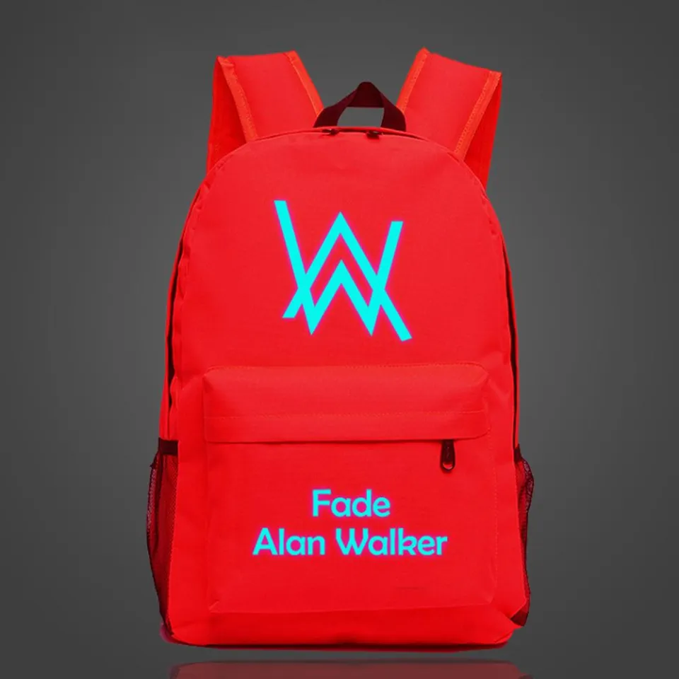 alan walker faded canvas backpack fade shoulder leather bag vintage Alan Walker Faded Student Night Luminous Backpack School Bag Laptop Bag  Outdoor Travel Kids Backpack