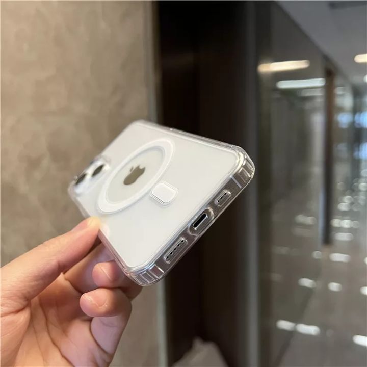 For%20Iphone%2012%20Mini%20Magsafe%20Magnetic%20Wireless%20Charging%20Case%20Clear%20Shockproof%20Soft%20Silicone%20Protect%20Back%20Cover%20-%20Image%204