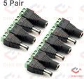 1Pair- Barrel Male Female DC Power Jack Socket 2.1mm Plug To 2 Pin Screw Terminal Power Supply Barrel Adapters For LED Strip Cables.