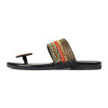 Lilaboti Handcrafted with beads Flat Sandal for Women Customized.