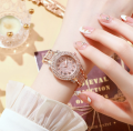 High-end Inlaid Quartz Watch Roman Pattern Watch for Girls Watches for Women Fashion Accessory. 