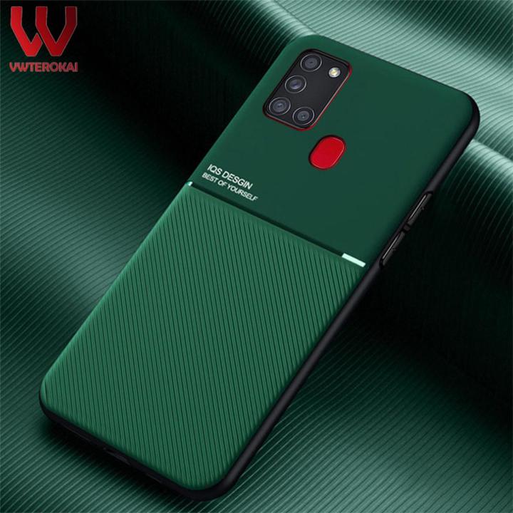 Shockproof Armor Case for Samsung Galaxy A21S Silicone Skin Back Case Support Car Magnetic Holder Protective Cover