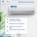 MIDEA 1 ton Split type AC INVERTER ( 12 years compressor warranty ) energy savings. 