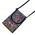 Lady Cell Phone Bag Crossbody Shoulder Wallet Purse Handbag Pouch Ethnic Style Embroidered Bag Flip Canvas Bag Retro New.