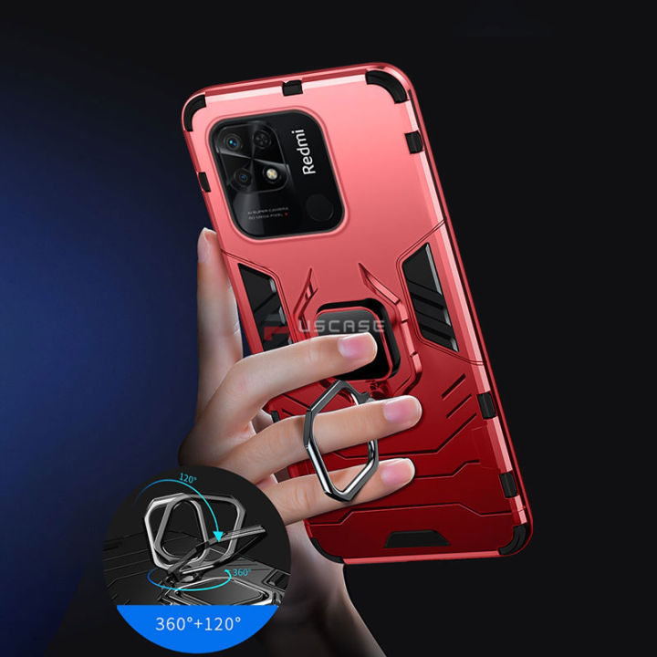 Pluscase%20for%20Xiaomi%20Redmi%2010C%20ring%20stand%20Holder%20case%20hard%20back%20shockproof%20cover%20-%20Image%204