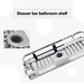 Bathroom Storage Rack Shower Tray Organizer Anti Bacteria Shower Shelf Lifting Rod Free Drilling Bathroom Shelf Holder. 