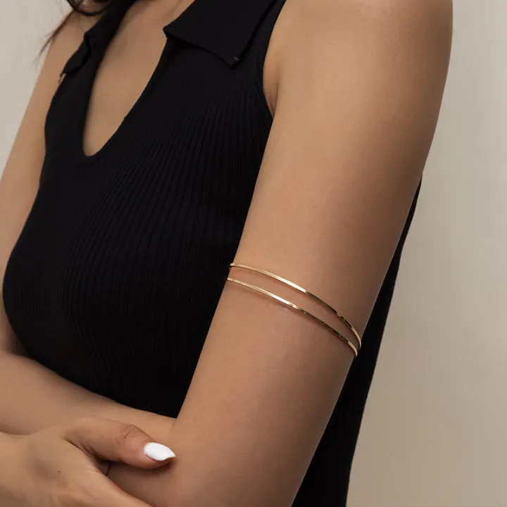 Punk Armlet Adjustable Upper Arm Cuff Minimalist Bangle Armband Arm Bracelet Jewelry Gift Mzea