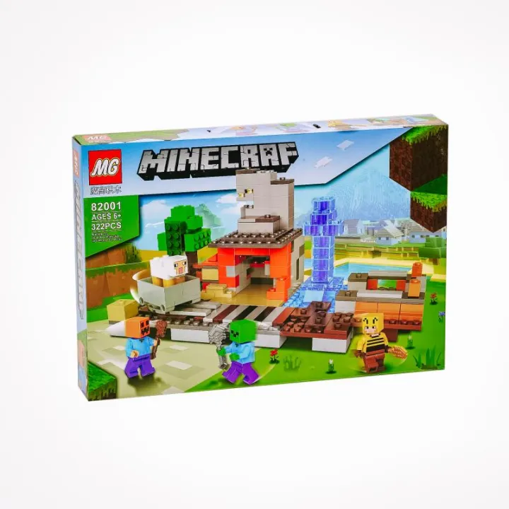 Building blocks toys Assemble My World 82001 minecraft puzzle: Anti-monster watchtower on the river 322 pieces
