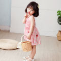 (New) cute fruit print baby girls dress Princess one piece cotton sleepveless dress cartoon animal print summer girls' dresses.