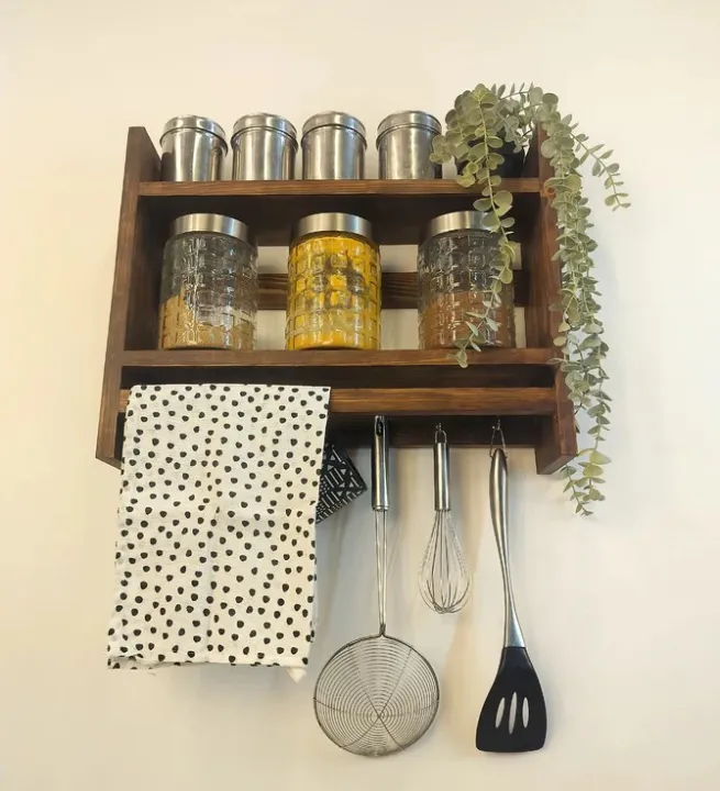 Wooden Kitchen Storage Rack Height 18 inch Width 24 inch Depth 5 inch ...