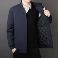 High-End Administrative Cotton-Padded Coat Men's Middle-Aged and Elderly Dad Jacket Men's Jacket Cotton and Thickening Warm Stand Collar Casual Cotton-Padded Coat. 