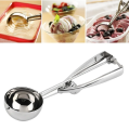 stainless steel ice cream scoop spoon with a trigger release mechanism..